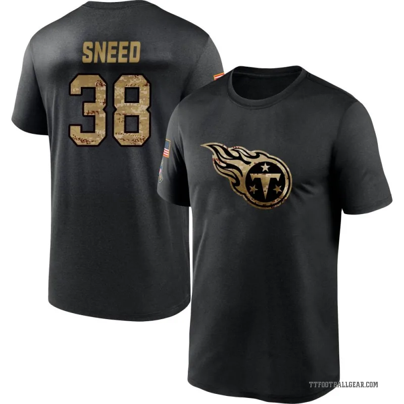 L'Jarius Sneed Men's Black Tennessee Titans 2020 Salute To Service Performance T-Shirt